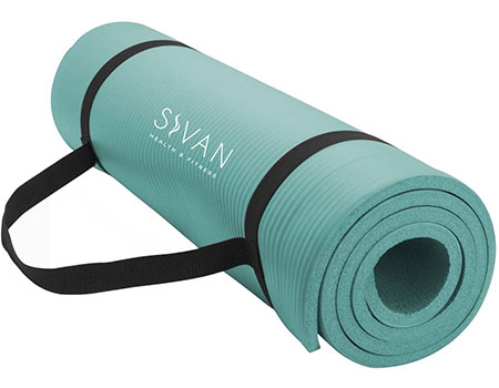 Sivan Health and Fitness 1/2-InchExtra Thick 71-Inch Long NBR Comfort Foam Yoga Mat | Top 10 Best Padded Workout Mats For Home Exercise